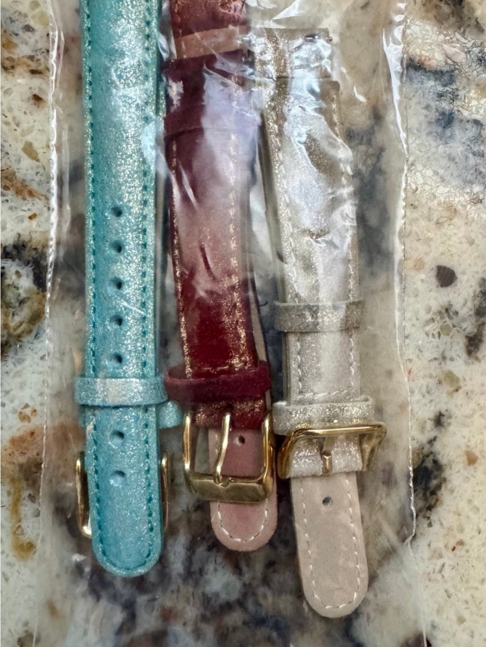 Invicta Glitter Watch Strap Trio - Teal, Burgundy, Champagne